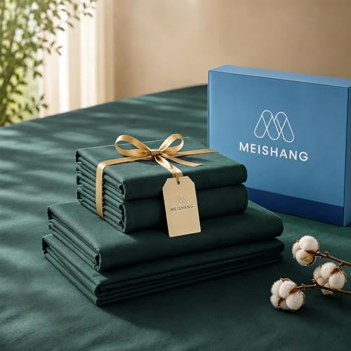 Image of MEISHANG 1000TC Egyptian Cotton Sheets Queen, 16 inch Deep Pocket | 1000TC Egyptian Cotton Sheets, Sateen Weave, Ultra Soft & Breathable, OEKO-TEX Certified