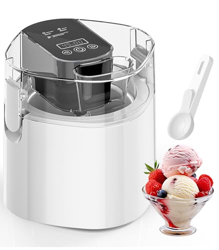 Ice Cream Maker Machine, 1.52 Quarts Ice Cream, Sorbet and Frozen Yogurt Machine, 1.52-Qt Insulated Freezer Bowl, LCD Screen and Timer, Quick Results, Easy to Operate and Clean