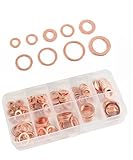 Xibao 100PCS Rondelle Rame per Auto,Tappo Scarico Dell'olio Guarnizioni,Rondella Guarnizio...