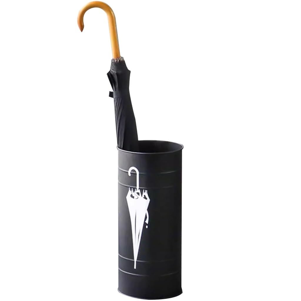 Flyiodfcxv Black A Umbrella Stand, Small Classic Style Cylindrical(Black A)