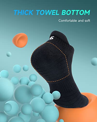 TANSTC Running Socks Anti-Blister Dempende Katoenen Sokken Trainer Sokken voor Mannen Dames Dames Sport Laag uitgesneden Ademend Atheletic Sokken Enkelsokken (6 paar) - Afbeelding 5