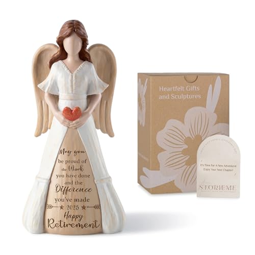 Retirement Gift for Woman 2025: Handcrafted Angel Figurine for Retiring Coworker Teacher Nurse – Meaningful Thank You Farewell Keepsake for New Chapter with Gift Box & Card