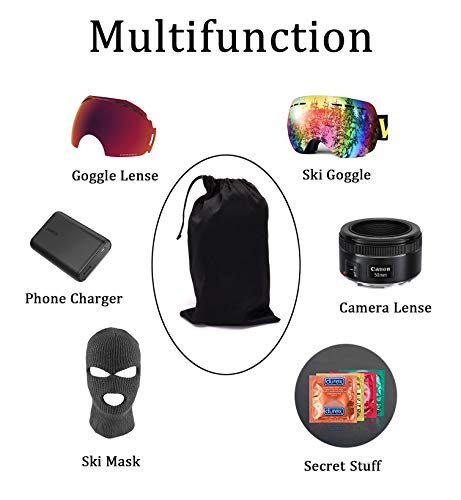 Seapon Ski Goggle Bag, Protection Bags for Snow Goggles Ski Mask, Carrying Pouch for Goggle Replacement Lens Camera Lenses, Soft Micro-Fiber Protective Storage Case Sleeve With Draw String, Pack of 2