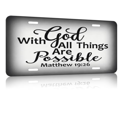DTVSQHM Matthew 19:26 Front License Plate, 6