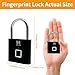 HIFAM Fingerprint Padlock, Keyless Biometric Gate Locks for Outdoor Fence Storage Gym, Smart Lock with USB Rechageable (Black)
