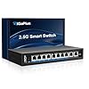 Switch Ethernet Non administrable 10 Ports 10Gb avec 8 Ports 2.5G Base-T et 2 Ports RJ45 10G. Capacité de Commutation de 80Gbit/s. Switch réseau GiGaPlus 10Gbit/s pour NAS/PC 2.5G/10Gbit/s