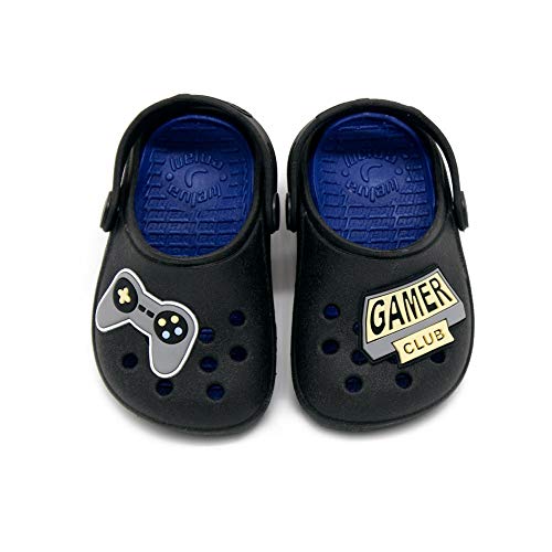 Sandália Babuche Infantil Com Led Masculina Luelua 16027 Preta