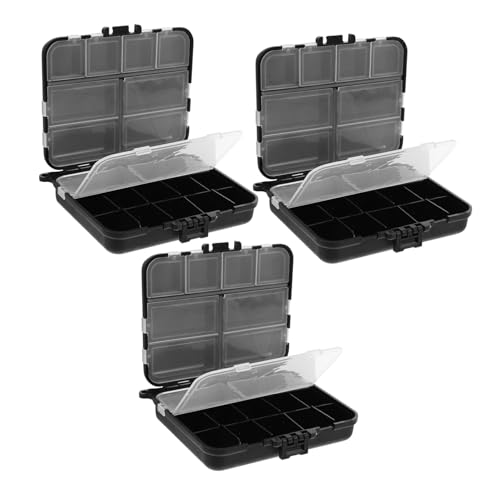Kisangel 3pcs Fishing Lure Storage Boxes, Pvc Bait Case with Dividers and Rope, Compact Portable Tackle Boxes for Keeping Lures Fresh, Outdoor
