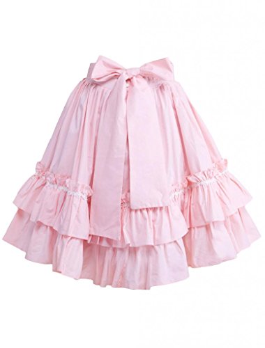 Hugme Cotton Pink Ruffles & Bow Lolita Skirt3