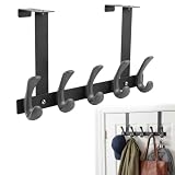 keyuancan Appendiabiti da Porta, Attaccapanni da Porta, Appendino da Porte Regolabile per 23-73mm, Ganci Porte con 5 doppio Ganci, Gancio Door per Camera da Letto, Bagno, Cucina, Grigio