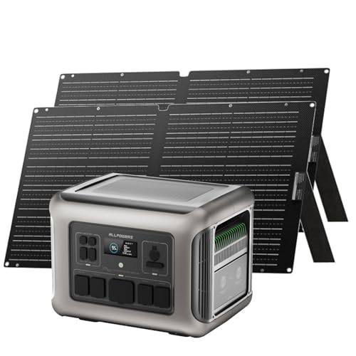 ALLPOWERS R2500 ポータブル電源+SE100X2枚 200W ソーラーパネル セット 2016Wh大容量リン酸鉄リチウム蓄電池 AC高出力2500W(サージ4000W) 1.5時間フル充電 200W折りたたみ式ソーラーチャージャー 太陽光パネル発電 家庭用バックアップ電源 MPPT制御 UPS機能 省エネ 太陽光発電セット 軽量 携帯便利 キャンプ 車中泊 節電停電対策 防災グッズ