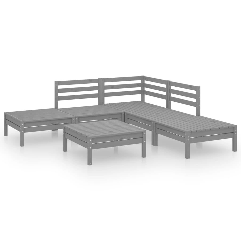 Ensemble de meubles de terrasse vidaXL gris en bois de pin massif