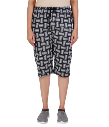 Image of FEEL TRACK Women Cotton Regular Fit Printed Capri (Pack of 1)
