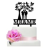 YzYbuaego Mr & Mr Wedding Cake Topper, The Gay Couple Standing and Kissing Under The Tree, Gay...