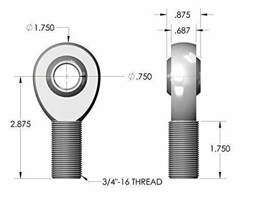Kit Panhard Bar Chromoly 3/4 Rod End Heim Joint rosca izquierda derecha XMR-12 XML-12 6