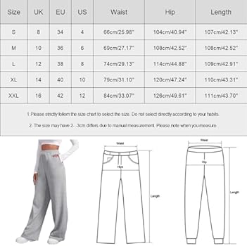 Generisch Joggingbroek voor dames met fleecevoering, brede, rechte pijpen, joggingbroek, workout, hoge taille, yogabroek met zakken 2026, bruin, L