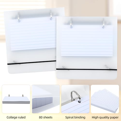 Fichário de fichas com 80 peças, 7,6 cm x 12,7 cm, porta-cartões de índice e organizador, cartões de
