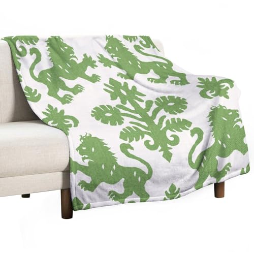 Couverture douce lion haut de gamme pour décoration d'intérieur Green Regalia