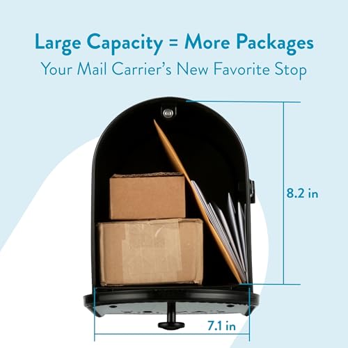 Architectural Mailboxes Edwards™ Weather-Resistant Steel Metal Post Mounted Mail Box for Outside, Black, Large Curbside Mailbox, USPS Approved for Residential Delivery by ARCHITECTURAL MAILBOXES - Image 3