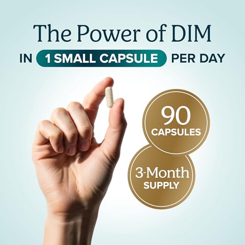 Image of DIM Supplement 400MG Extra Strength, Hormone Balance for Men & Women, 90 Ct | Menopause Acne Hot Flashes Prostate & Antioxidant Support, Third-Party Tested, Non-GMO, Soy-Free, Gluten-Free, 90 Capsules