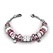 Cate & Chloe Aurora 18k White Gold Beaded Bracelet w/Swarovski Crystals, Beautiful Bangle Charm Bracelet, Sparkle Silver Beads Charm Bracelet for Women, Friendship Bracelets (Pink)
