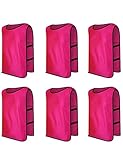 TopTie Scrimmage Training Vests Soccer Bibs Set of 6-Hotpink-Child