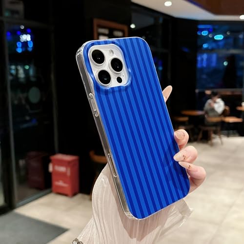 Jmltech for iPhone 16 Pro Case Striped Phone Cases Aesthetic Trendy Men Women Girly Cute Shockproof Slim Navy Blue by Jmltech - Image 8