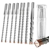 Set 8 Broca para hormigón SDS Plus Ø 5 – 12 × 160 mm,4 cortes de metal duro y doble hélice,para piedra natural,hormigón