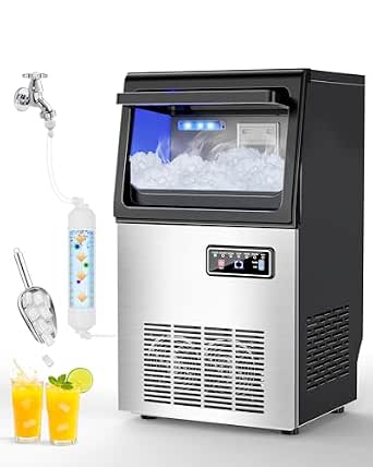 Commercial Nugget Ice Maker, 85Lbs/24H Pellet Chewable Ice Machine