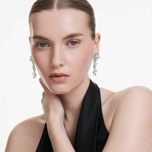 Swarovski Constella drop earrings, Mixed cuts, White, Rhodium Finish by Swarovski - Image 5