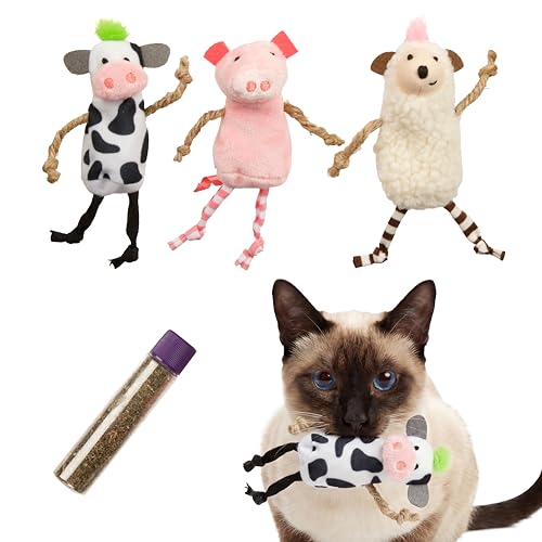 Juguetes para gatos con hierba gatera pack de 3 ratones de peluche recargables 2
