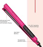 Revlon Smooth Brilliance Ceramic Hair Flat Iron | Smooth Glide and Ultra-Sleek Sylas, (1 in)