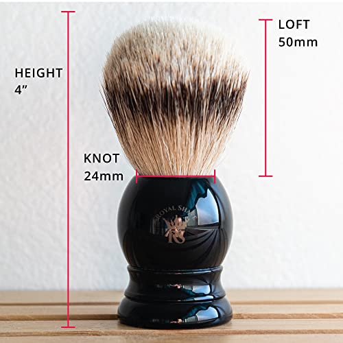 Royal Shave Pb9 Silvertip Badger Shaving Brush – Classic Wet Shaving Brush (Black) #TOP1