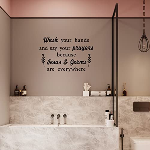 Wash Your Hands And Say Your Prayers Vinyl Wall Decal Christian Religious Quotes Art Lettering Motto Home Deor Living Bed Room School Words Saying #TOP4