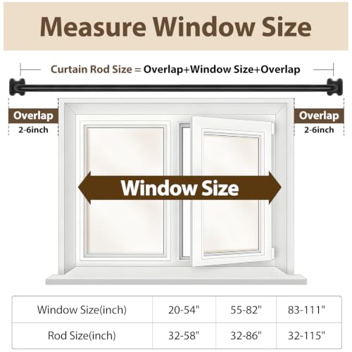 USFOOK Blackout Curtain Rods for Windows 66 to 120, Black Drapery Rod by USFOOK - Used condition - Image 9