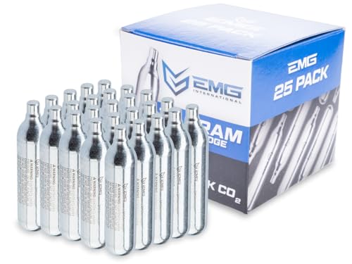 Evike - 12 Gram CO2 Cartridge for Airsoft and Air Gun (Quantity: Pack of 25 / EMG)