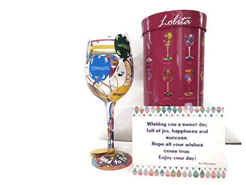 Lolita Aged To Perfection Wine Glass Hand Painted - Best Birthday Gift For Women, Best Friend, Sassy Girl, Fun Birthday Gifts #TOP20