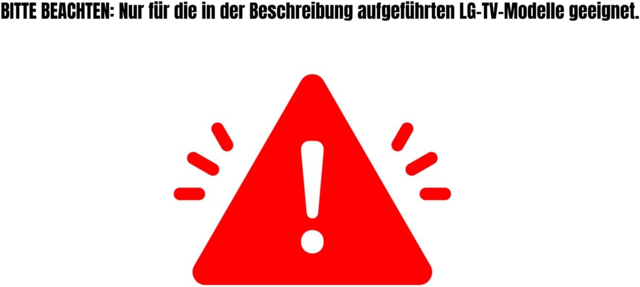 Warning: Only for specified LG TV models