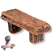 Vintage-Gartenbank und Feendekor – Miniatur-Feenlandschaft Deko für Puppenhäuser (Braun)