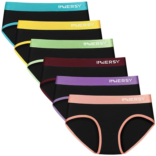 INNERSY Big Girls' Underwear Size 8-16 Cotton Teen Panties No