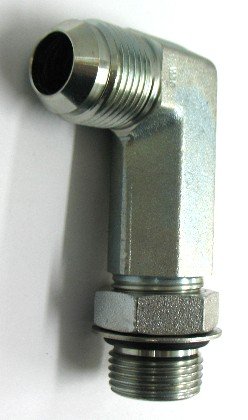 AF C5515LL-08-08 - 1/2 Male JIC (3/4''-16 Threads) x 1/2 Male O-Ring Boss (3/4''-16 Threads) - 90° Extra Long Straight Thread Elbow