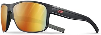 Julbo Renegade Lifestyle Sunglasses - Black/Red Frame - Yellow w/Multilayer Rose Mirror Lens (REACTIV 1-3 Light Amplifier)