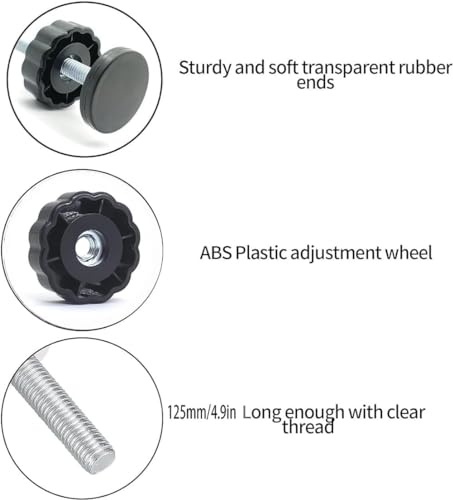 4 Pack M8 (8mm) Baby Gate Threaded Spindle Rod Replacement Screw Bolts Kit for Baby & Pet Pressure Mounted Safety Gates Extra Long Wall Mounting Accessories Adapter Bolts (Black)