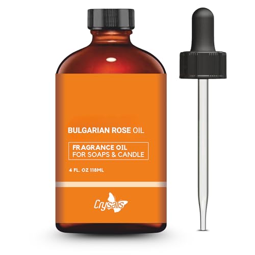 Crysalis Bulgarian Rose Fragrance Oil for Candle Making, Soap Making, Wax Melts, Diffusers & DIY Crafts – Long-Lasting Scent – 4 oz / 118 ml