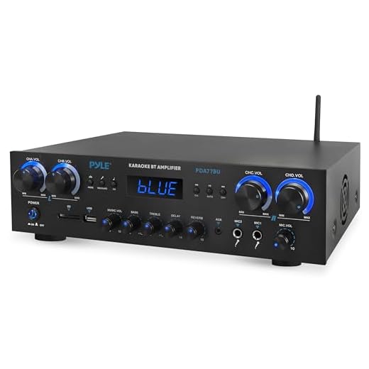 Pyle Bluetooth Home Audio Theater Amplifier Stereo Receiver 4 Channel 800 Watt Sound System w/MP3, USB, SD, AUX, RCA, FM,MIC, Headphone, Reverb Delay, LED Vol, for Home/Studio/Theater Speakers