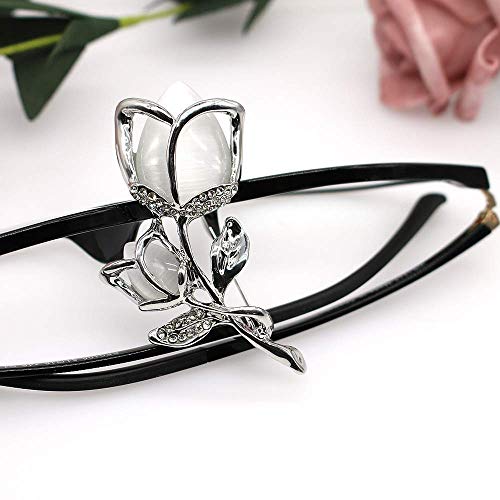 Image of Created Crystal Brooch Crystal Rhinestone Rose Flower Fashion Pin Gift Women Girls Rose Gold