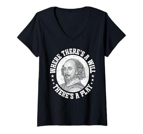 Image of Womens Where There's A Will There's A Play V-Neck T-Shirt