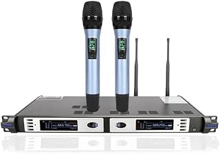 QAWACHH Professional UHF Wireless Metal. Microphone 250 Meters Range with Amplifier.2 Channel