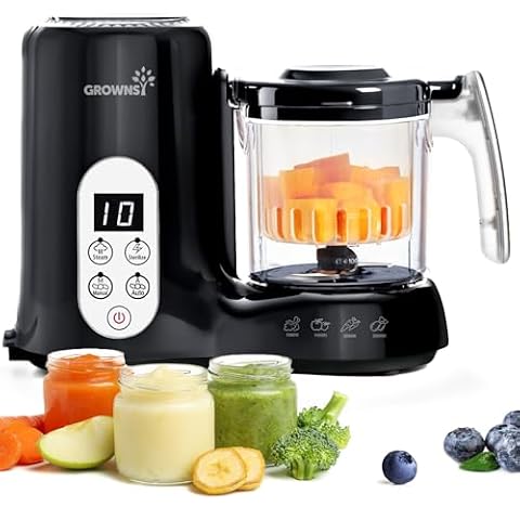 Grownsy Baby Food Maker, Steamer & Blender Baby Food Processor, Black — $69.99 (22% off)
