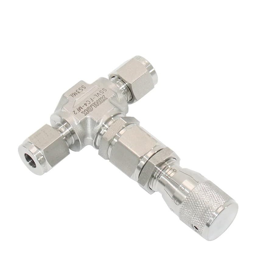 1PC Stainless Steel 316 Metering Needle Valve Flow Regulating 3000psig Compression Fitting, Tube Fitting - LOK(1/8 inch)